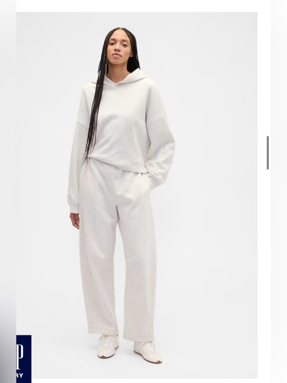 GAP Pull-On Barrel Sweatpants L Pale Grey Heather